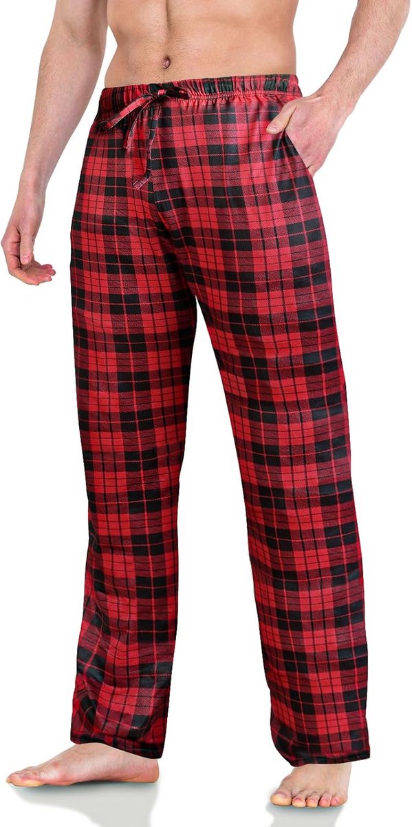 Herens loungebroek pyjama met elastische tailleband – zacht en ademend