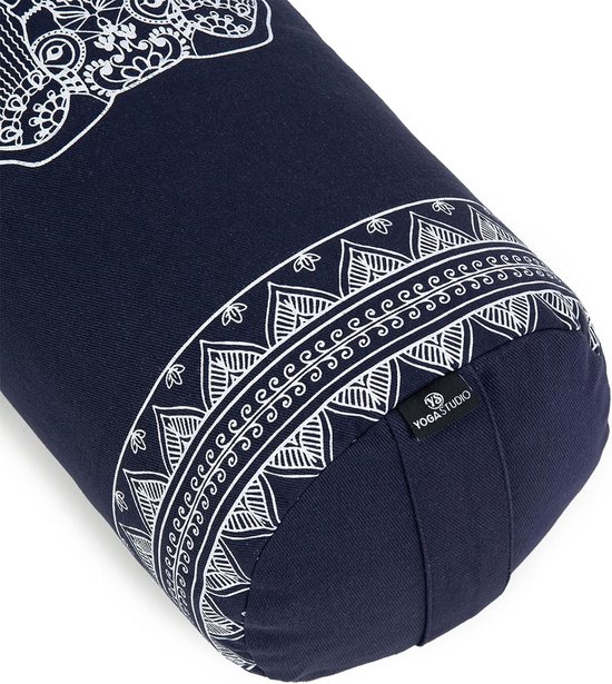 Ronde Biologische Boekweit Bolster voor Yoga - 23x61 cm - Machine wasbare Katoenen Hoess — afbeelding 2