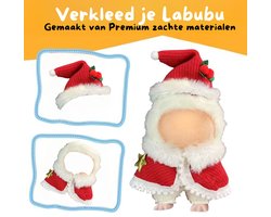 Rode Poppen Kerst Kleding - Met Kerstmuts en Gouden Ster - Cute and Festive Geschikt Voor Labubu