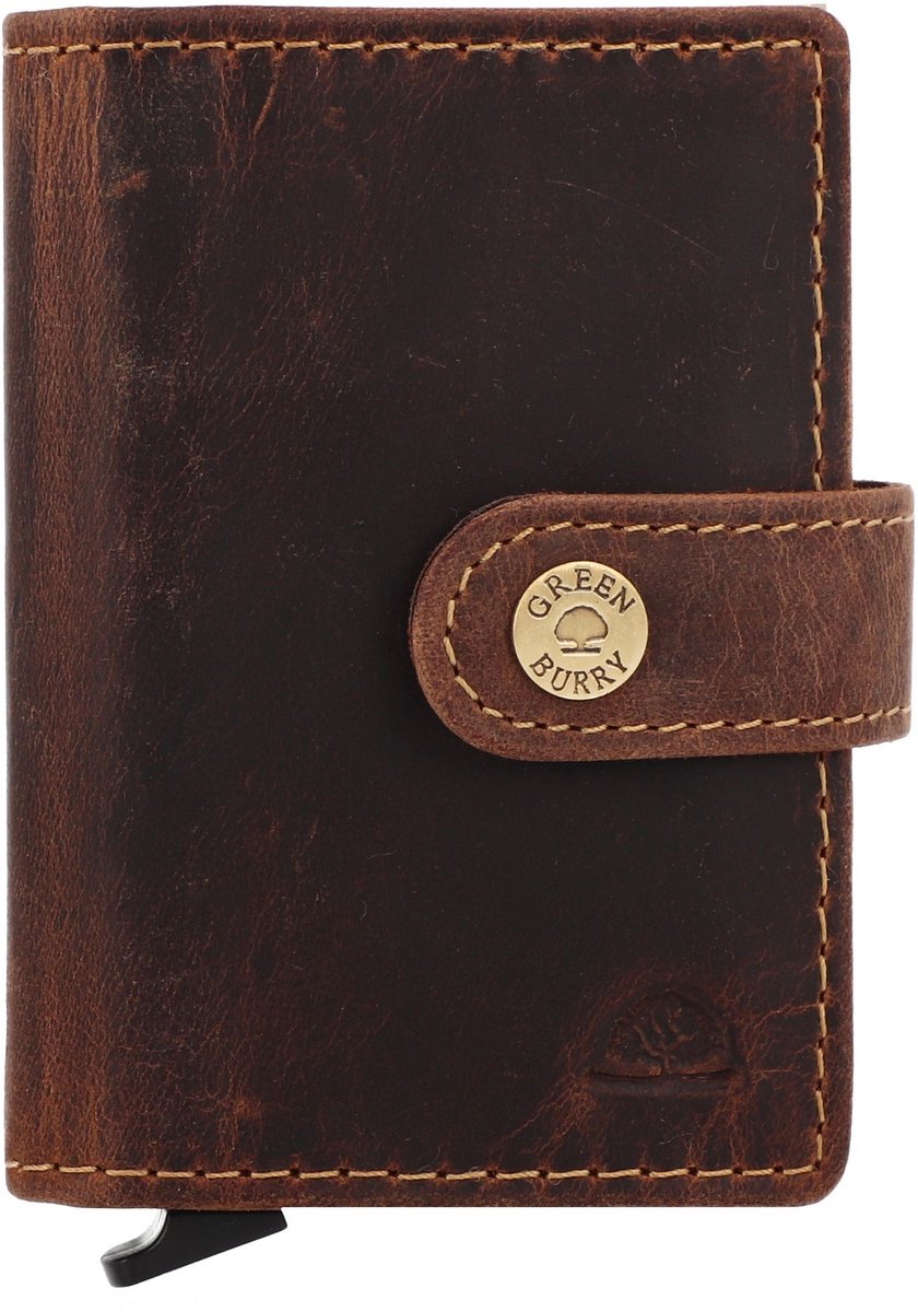 Greenburry Vintage Portemonnee RFID-bescherming Leer 7.5 cm - Jongens - Horizontaal - brown