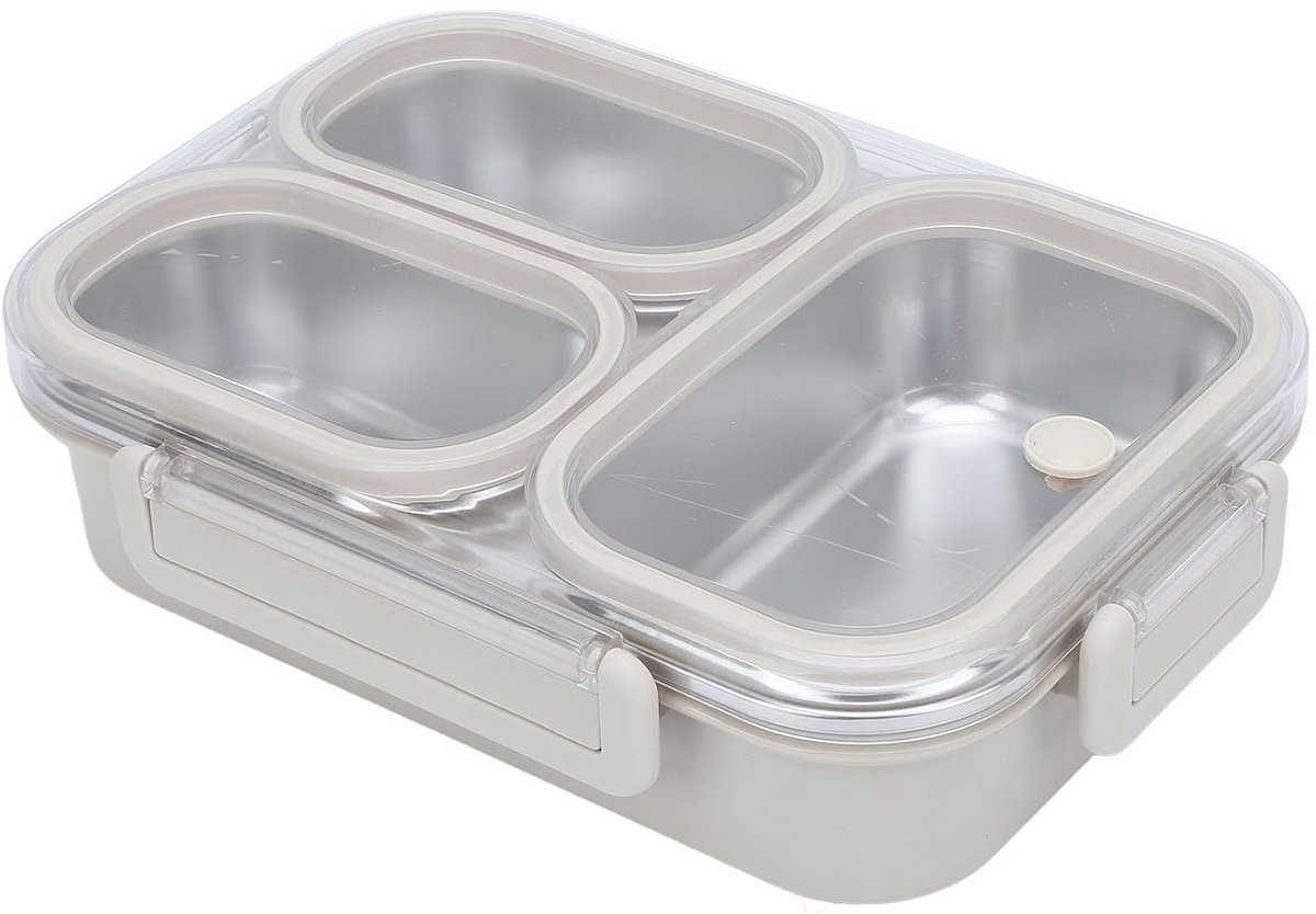 Roestvrijstalen Lunchbox 1,2 L met 3 Compartimenten - Lekdicht & Verwarmbaar