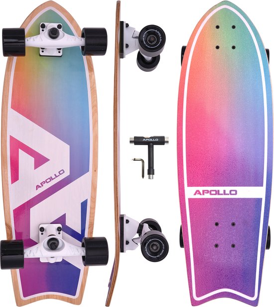Apollo Mini Cruiser Longboard Surfskate Pro Rainbow