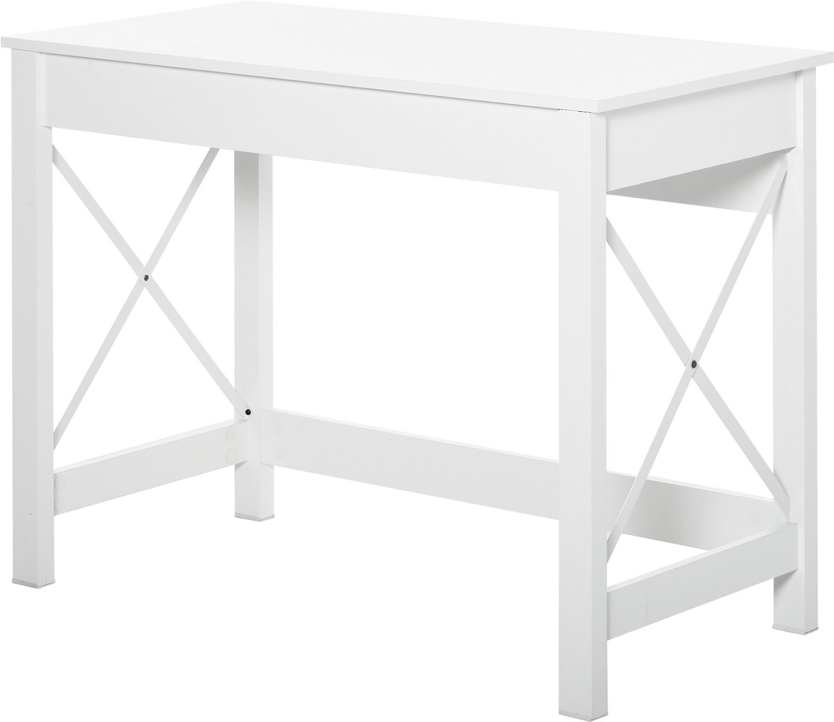 HOMCOM Schrijftafel - Spaanplaat - 105x50x76cm - Wit