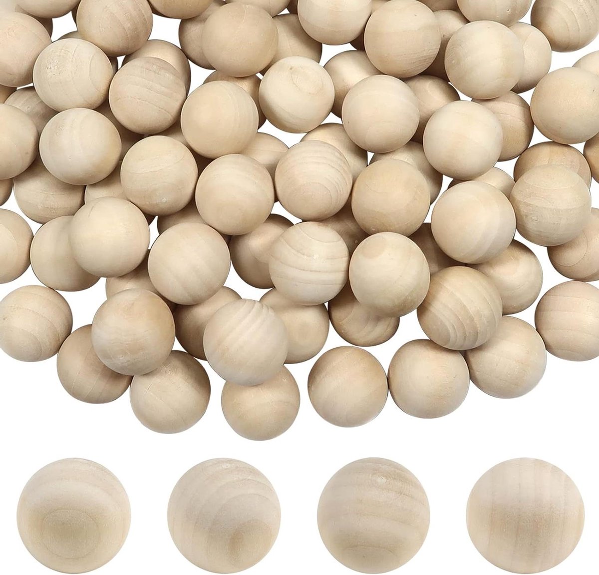 Ronte - Houten Kralen Zonder Gat 20 mm - 100 stuks - Natuurlijk - DIY - Thuisdecoratie