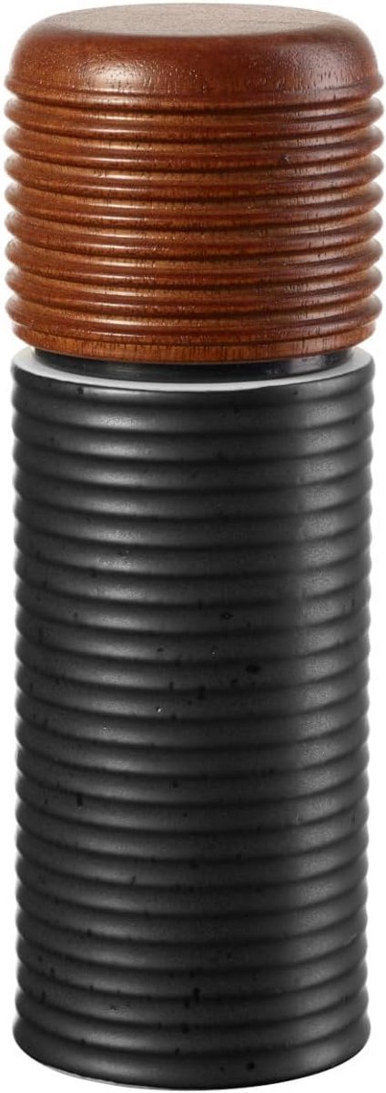 Zwarte Peper- en Zoutmolen Set - 2 stuks - 5,4 cm x 14,8 cm - Handmatige Kruidenmolens met Verstelmachaniek