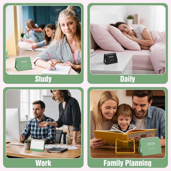 2 Stuks Mini-tafelkalender 2025-2026 – Kleine Staande Kalender Van Juli 2025 T/m December 2026, Met Stickers, Zwart-wit, 15x7,6 Cm – Ideaal Voor Bureau, School En Onderweg