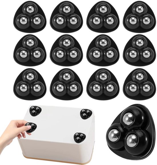 QWORK® 12-delige meubelwielen klein, kleine wielen, zelfklevende QWORK® 12-delige meubelwielen klein, kleine wielen, zelfklevende