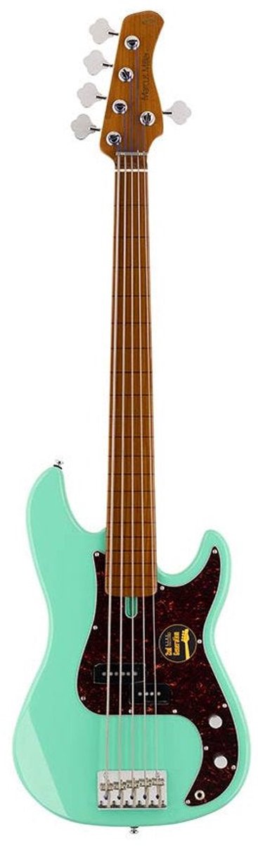 Sire P5 A5F/MLG Marcus Miller fretless basgitaar 5-snarig passief elzen mild green