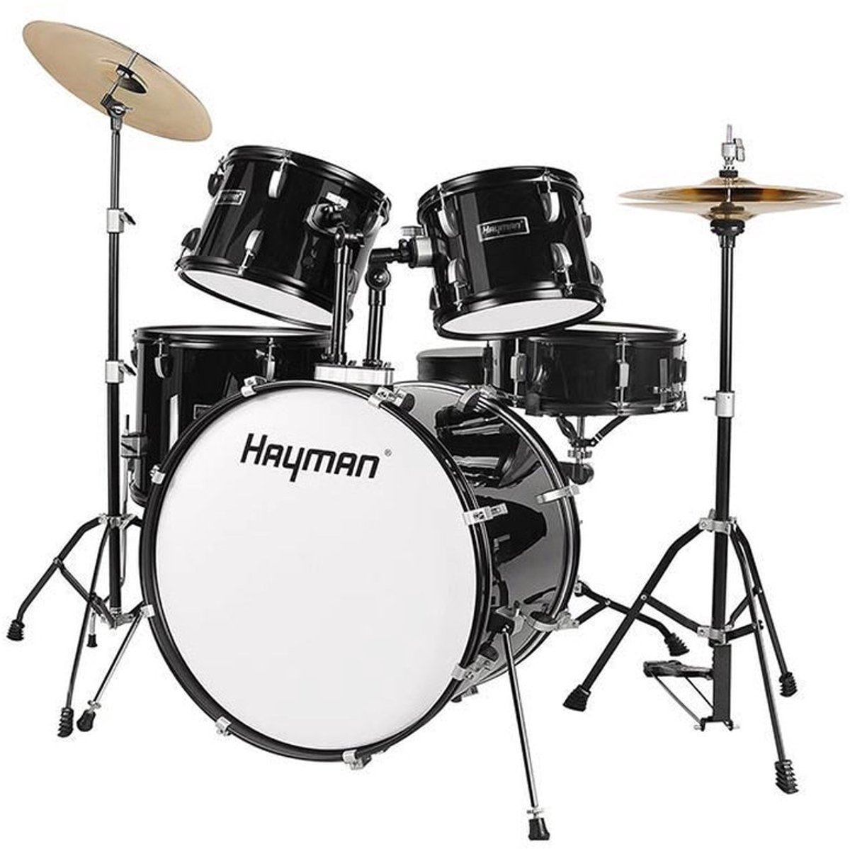 Hayman HM-100-BK Start Series 5-delig drumstel – Zwart zwart