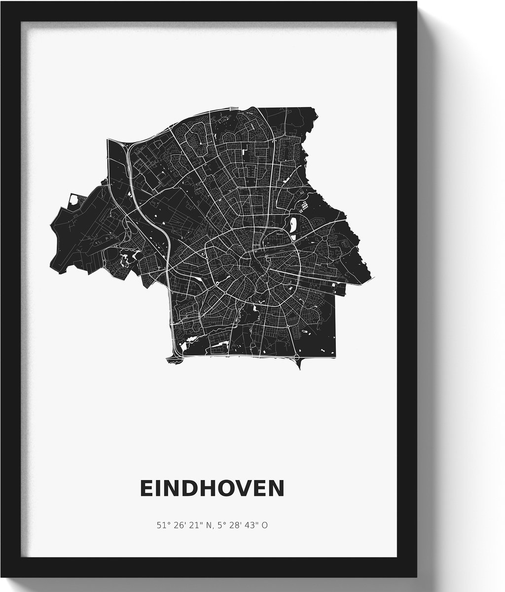 Poster Eindhoven A3 - 30 x 42 cm - Zwart/Wit (Exclusief Lijst)
