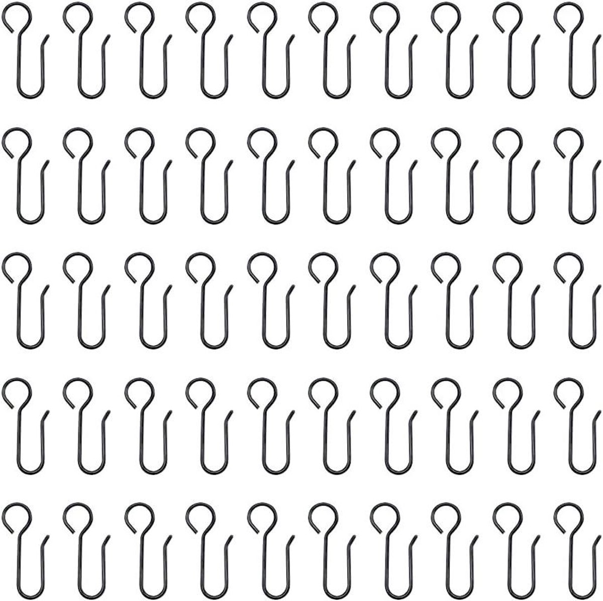 Ronte - Set van 50 metalen gordijnhaken voor gordijnen - Duurzame haken voor het ophangen van gordijnen - Gemakkelijk te gebruiken - Raambekleding accessoires.