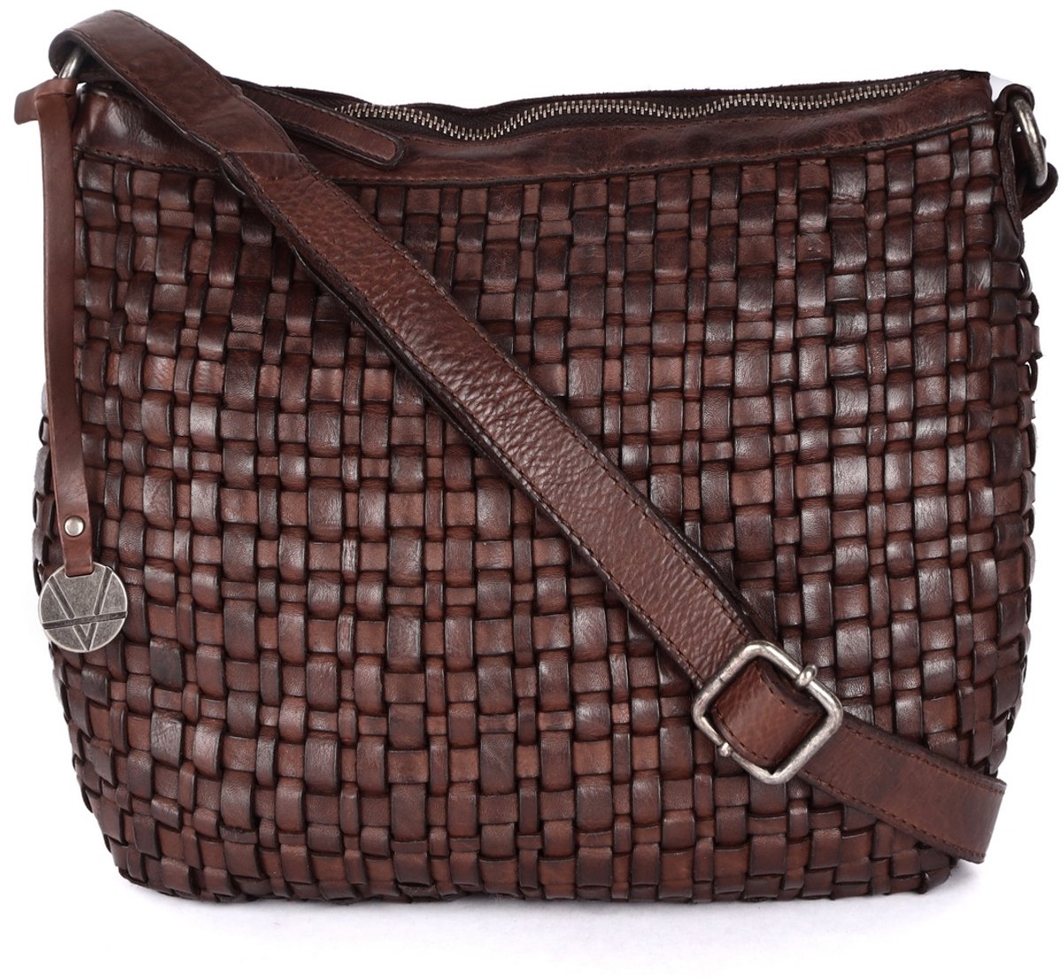 Echte Leren Crossbody Slingtas voor Dames, Trendy Dameshandtas voor Casual en Kantoor, met Verstelbare Schouderriem
