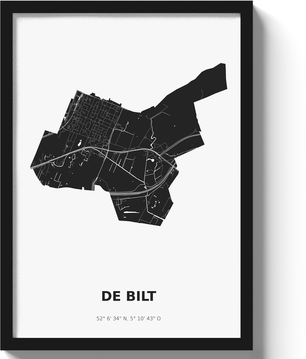 Poster De Bilt A2 - 42 x 59,4 cm - Zwart/Wit (Exclusief Lijst)