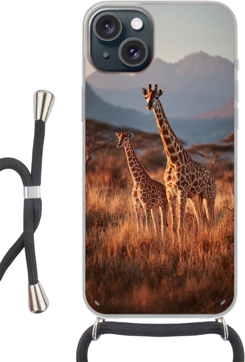 Giraffen - Hoog gras - Acaciabomen