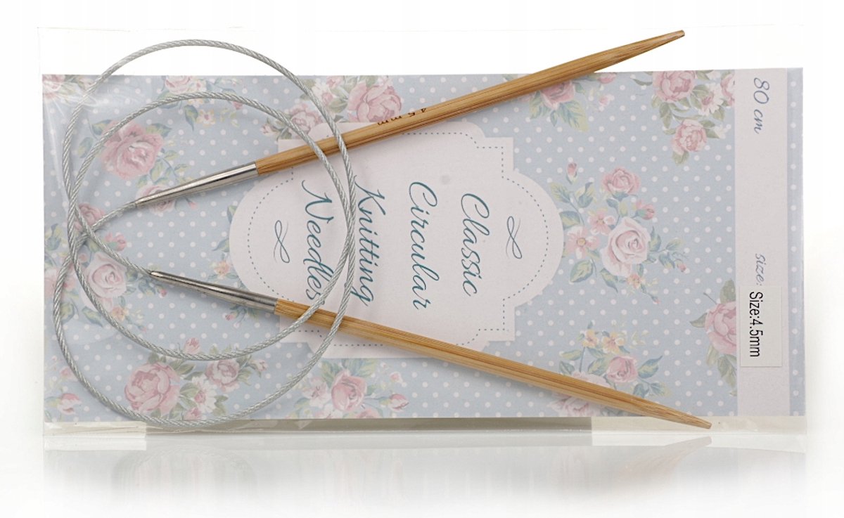 Bamboe Breinaalden met Staalkabel 80cm - 4,5mm