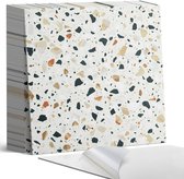 Wit Patroon met stenen op de achtergrond - 20 cm x 20 cm - 20 stuks