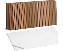 Coloray Plaktegels - Planken met verschillende texturen Wandtegel Zelfklevend - 60 cm x 30 cm - Bruin Plaktegels - 6 stuks - Rechthoek PVC Tegels - Plaktegels Keuken - Zelfklevende Vloertegels Badkamer - Vinyl Tegels - Zelfklevende Wandtegels