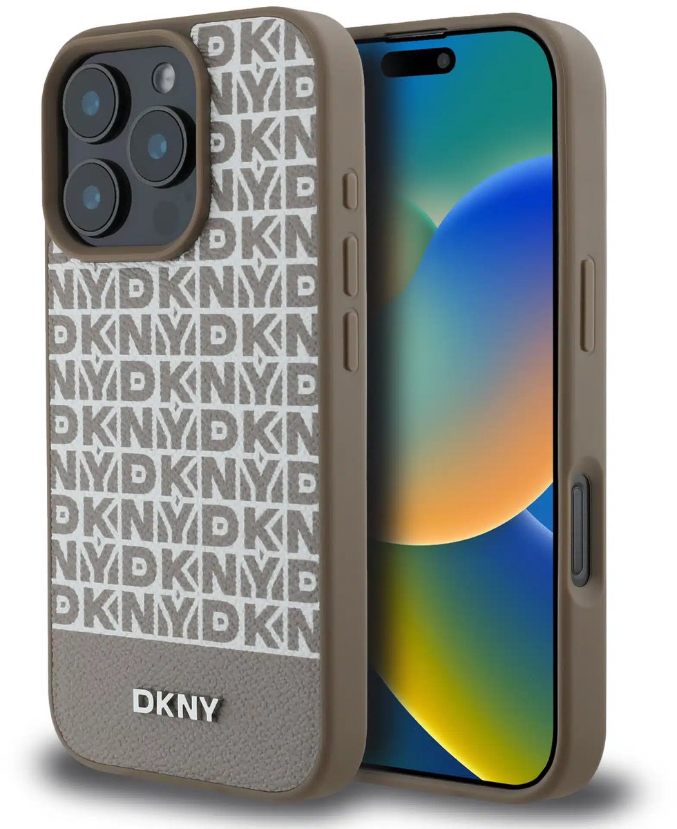 DKNY - Backcover iPhone 16 Pro Max - Bottom Stripes - Magsafe Bruin