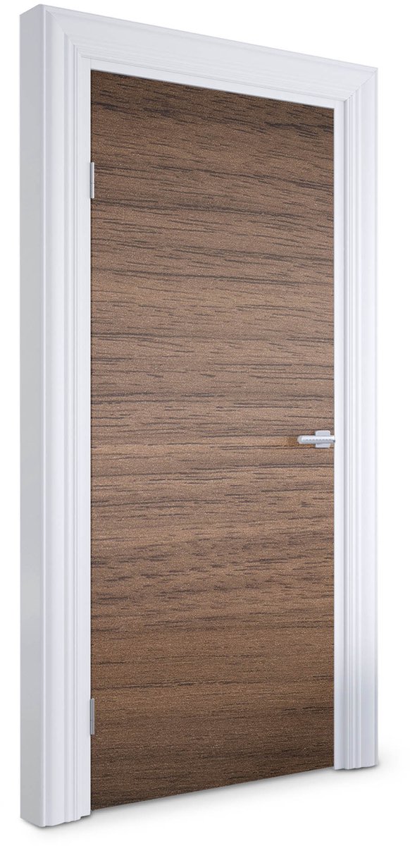 Wallfluent Deursticker - Houten textuur Deur plakfolie - 95 x 205 cm - Bruin Deurbehang Sticker - Moderne Deur Sticker - Imitatietextuur Deurbehang - Deursticker voor de Slaapkamer - Deurfolie