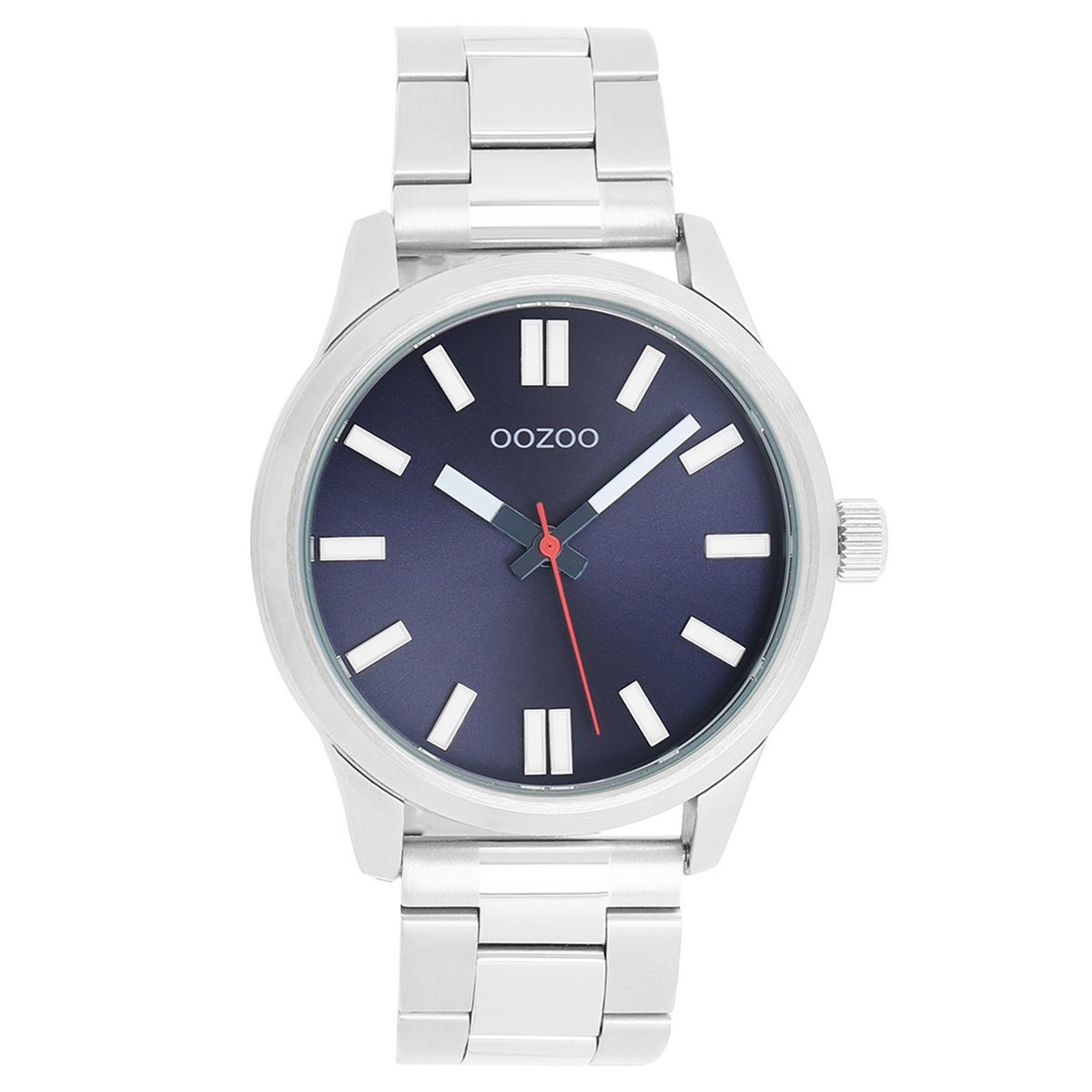 OOZOO Timepieces - Zilverkleurige horloge met roestvrijstalen armband - C11615
