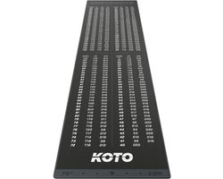 Omslag van KOTO - Carpet Checkout Dartmat - Grijs 237 x 60 cm - Score Indicator - Antislip