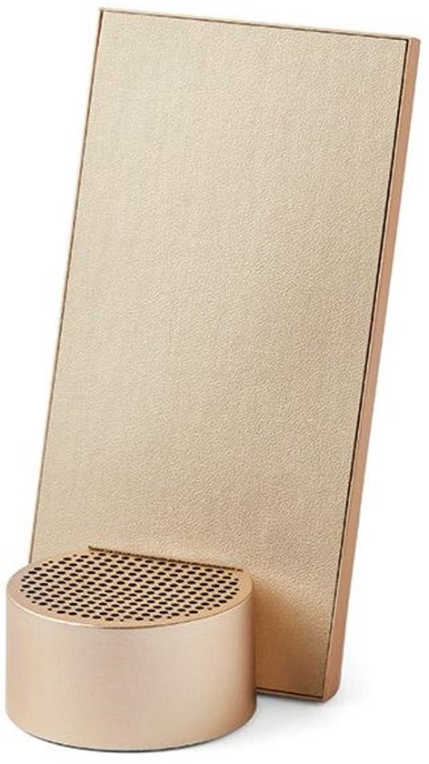 Draadloze 10W oplader met Bluetooth-speaker, Lexon City Energy Pro, lichtgoud, snel opladen, helder geluid