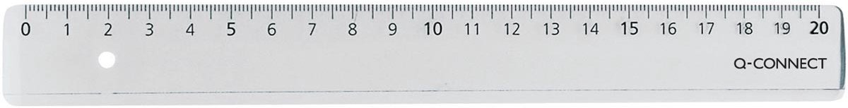 Q-CONNECT meetlat | transparant polystereen | 20 cm