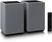 Lenco Hifi Speaker - Boekenplank speakers met Bluetooth - 80W - 2 stuks - Stereo set - SPB-240BKGY - Zwart/Grijs
