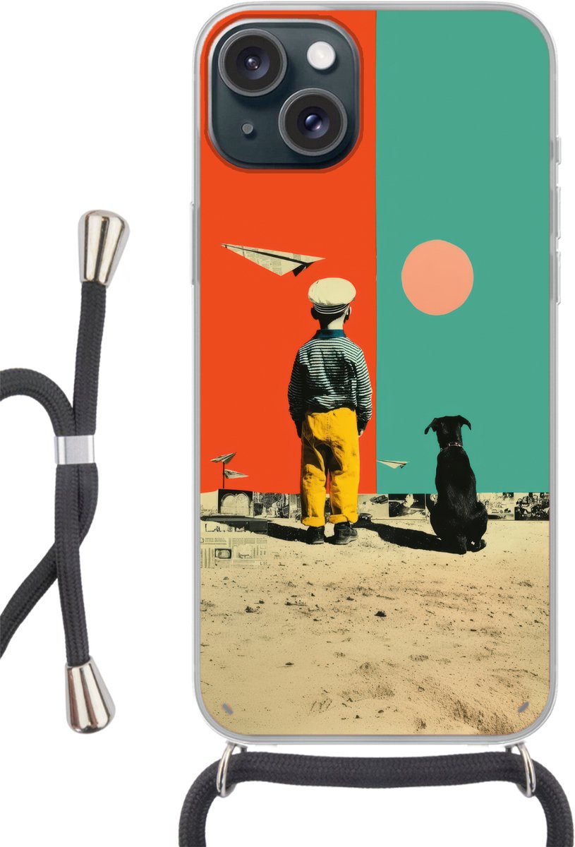Retro - Jongen - Hond - Rood - Groen