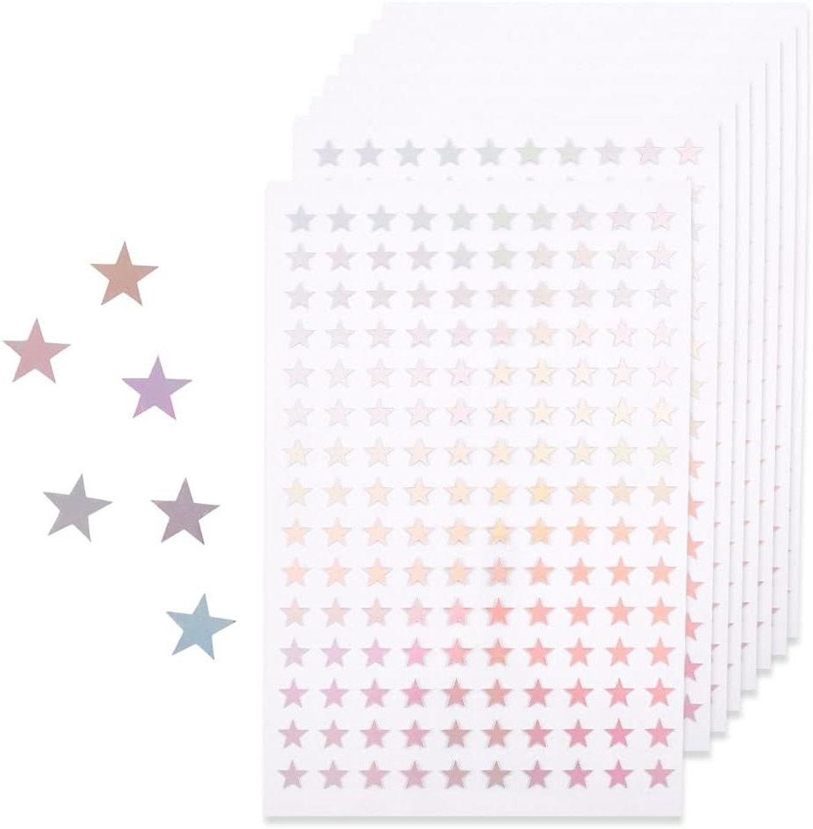 CSGoods - 2250 Kleurrijke Sterren Stickers PET - Aquarel Glanzende Holografische Mini Sterren - Beloning Grafiek School Planner - Gedrag Grafiek - Zelfklevend.