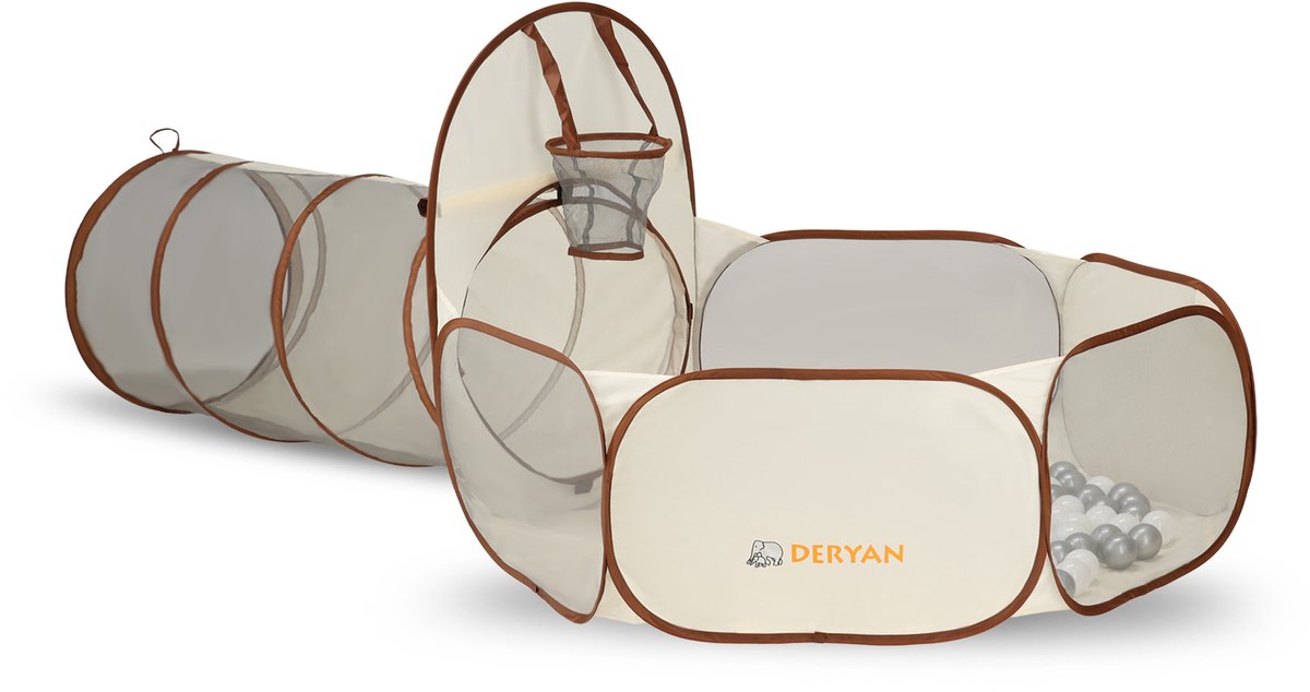 Deryan Luxe Pop Up Speeltent - Inclusief 45 ballen - Cream/Bruin