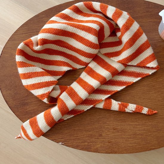Écharpe unique, chaude pour le printemps et l'automne, foulard rayé tricoté élégant, foulard polyvalent, écharpe triangulaire, écharpe d'épaule, protège-cou.