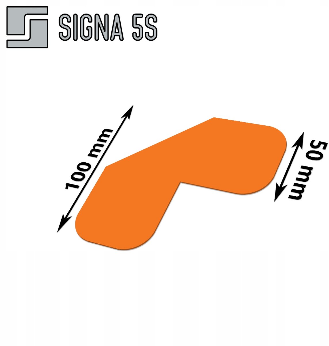 SIGNA 5S Vloermarkering Hoek L/X 100x100mm Oranje