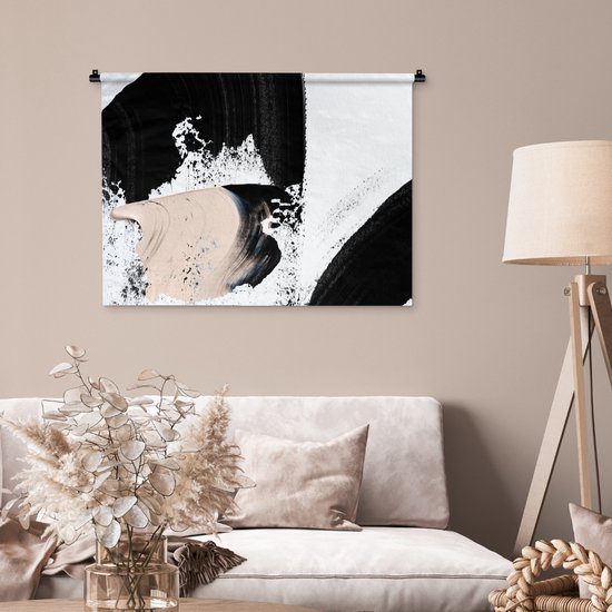 Wandkleed - Wanddoek - Verf - Abstract - Design - 90x67.5 cm - Wandtapijt