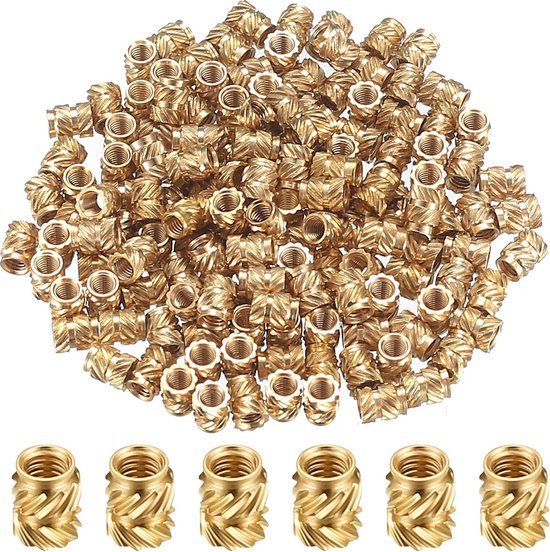 100 Pièces Inserts Filetés Laiton M3x3mm - Diamètre 5mm - Pour Modélisme/réparation - Marque Uxcell