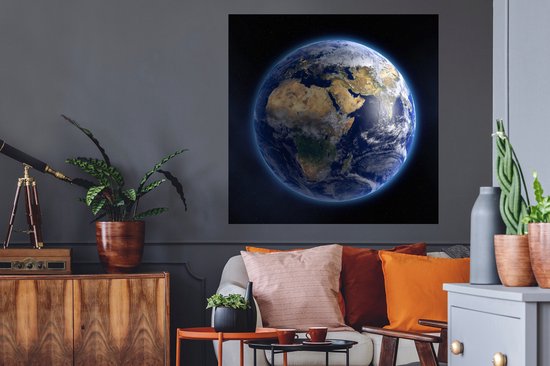 Stickers muraux - Terre - Espace - Planètes - 100x100 cm - Film Adhésif XXL