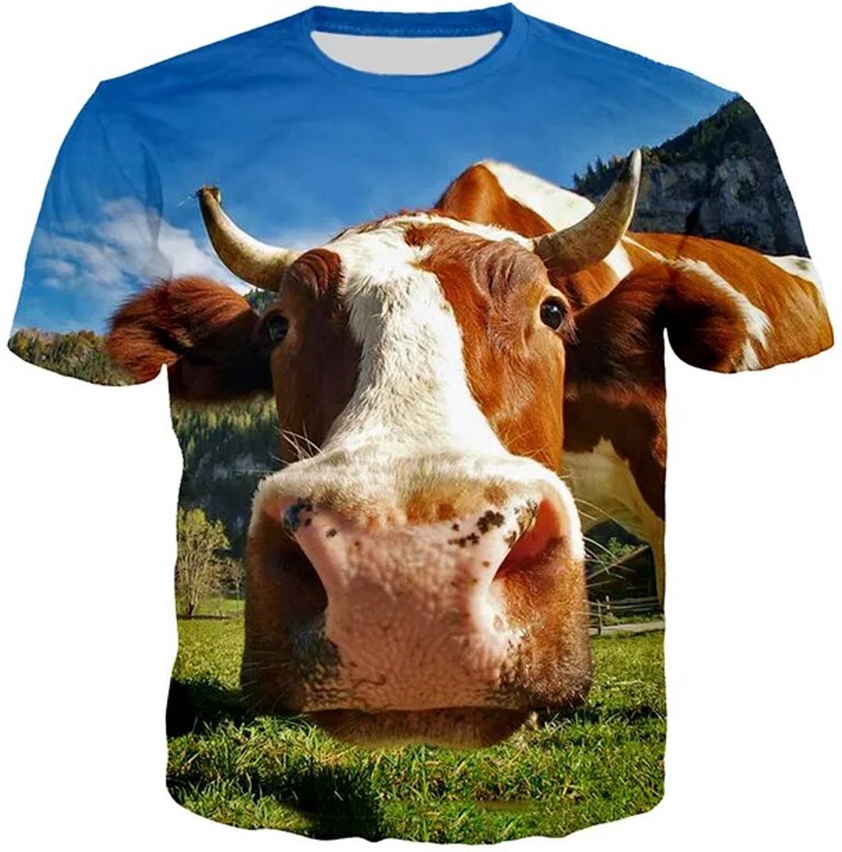 T-shirt met Koe Print – Heren Dames Unisex – Boerderij Dierenshirt