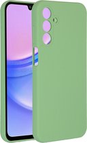 Accezz Hoesje Geschikt voor Samsung Galaxy A15 (4G) / A15 (5G) Hoesje Siliconen - Accezz Liquid Silicone Backcover - Groen