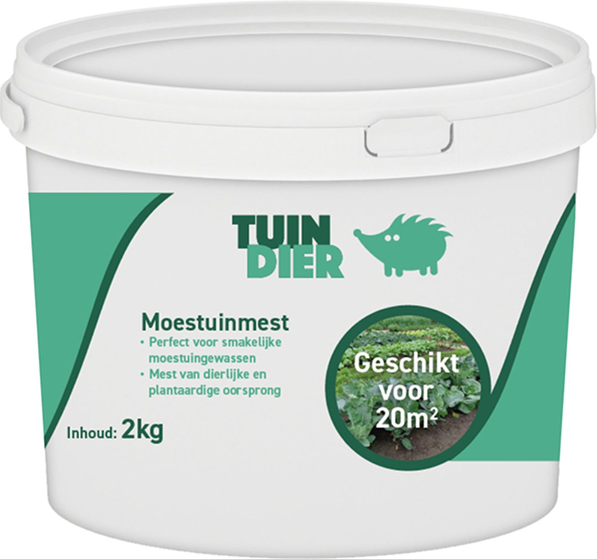 Moestuin voeding | TUIN-DIER® | Moestuin mest | Moestuinmest | Moestuin meststof | 100% natuurlijk | In handige bewaaremmer | 2.000 gram | 2 kilogram