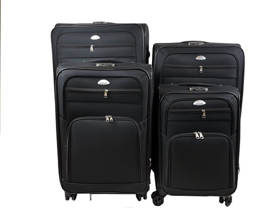 Travelite Set met 4 wielen, zachte schaal, maten L/M/S, serie Chios trolley, zwart, Trolley Set (L/M/S), Zachte bagagetrolleyset met 4 wielen Travelite Set met 4 wielen, zachte schaal, maten L/M/S, serie Chios trolley, zwart, Trolley Set (L/M/S), Zachte bagagetrolleyset met 4 wielen