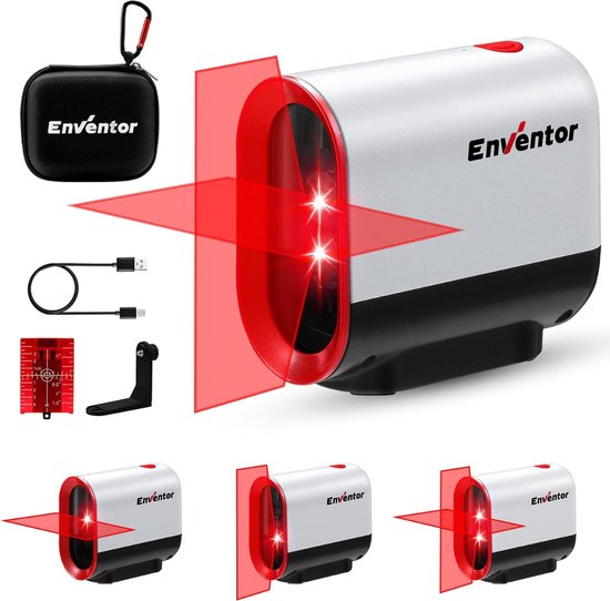 Laser Afstandsmeters - Dubbele lasermodule - Magneethouder - USB-oplader - Beschermhoes - Kruislijnlaser - Laser waterpas - Merkloos
