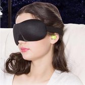 IBBO Shop - Slaapmasker 3D - Luxe 3D - Oogmasker - Het Slaapmasker -Ademend Traagschuim - 100% Verduisterend - met 2x Oordopjes en 1x Luxe Opbergzakje Gratis - Unisex - Zwart