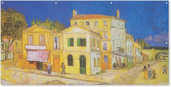 Schuttingposter Het gele huis - Vincent van Gogh - 200x100 cm - Tuindoek