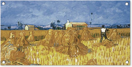 Tuinposter Oogst in de Provence - Vincent van Gogh - 80x40 cm - Wanddecoratie Buiten - Tuinposter - Tuindoek - Schuttingposter - Tuinschilderij