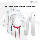 Arawaza kumite-karatepak Onyx Oxygen | set | WKF-approved | Blauw / Rood (Maat: 200)