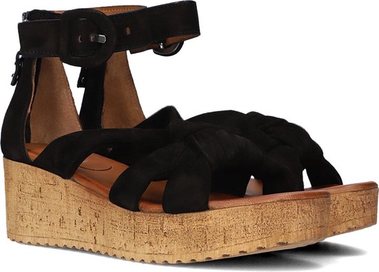 Omoda 722028 Sandalen - Met Sleehak - Dames - Zwart - Maat 37