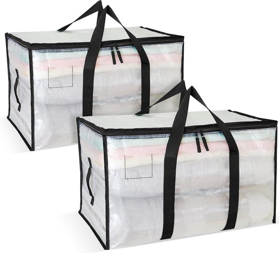 Lot De 5 Sacs De Rangement Transparents XXL 100x150 Cm - Sacs Plastique étanches Pour Déménagement, Couette, Valise, Tapis - 6