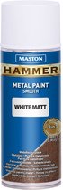 Maston Hammer - metaalverf - wit mat - smooth - spuitlak - 400 ml
