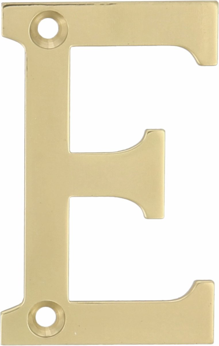 AMIG - Huisnummer E - Gepolijst Messing – 50 x 1.5 mm – Schroefbaar
