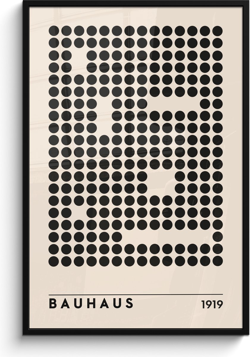 FrameYourWall Poster in lijst - Fotolijst 80x120 cm - Posters - Bauhaus - Retro - Modern - Kunst - Abstract - Posterlijst zwart - Decoratie - Wanddecoratie woonkamer - Muurdecoratie slaapkamer